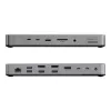 Stacja dokująca / replikator portów do laptopa ALOGIC TB4DU4 — przewodowa Thunderbolt, 96 W, czytnik SD/MicroSD, 3,5 mm, aluminium/ABS