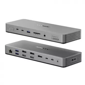 Stacja dokująca / replikator portów do laptopa ALOGIC TB4DU4 — przewodowa Thunderbolt, 96 W, czytnik SD/MicroSD, 3,5 mm, aluminium/ABS