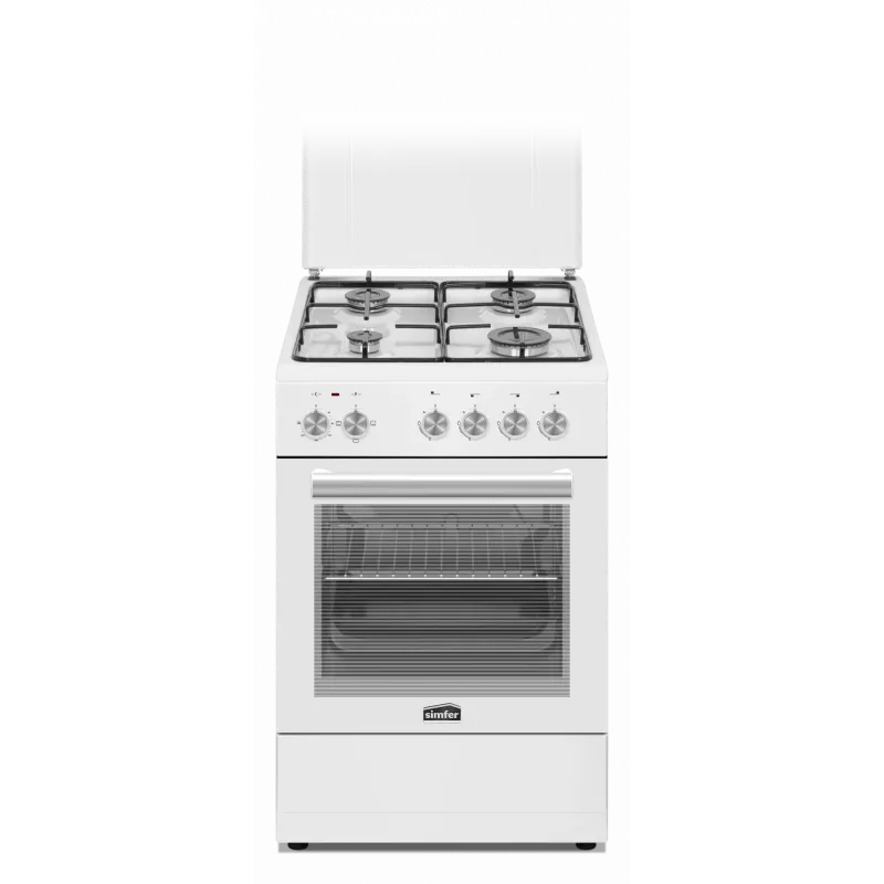 Simfer | Kuchenka | 4403SERBB | Typ płyty gazowy | Typ piekarnika elektryczny | Biały | Szerokość 50 cm | Zapłon elektroniczny | Głębokość 55 cm | 48 L