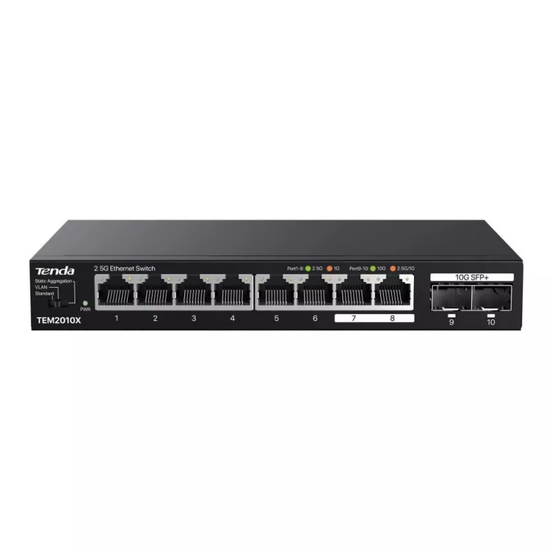 Przełącznik sieciowy Tenda TEM2010X 2.5G Ethernet (100/1000/2500) Desktop Czarny
