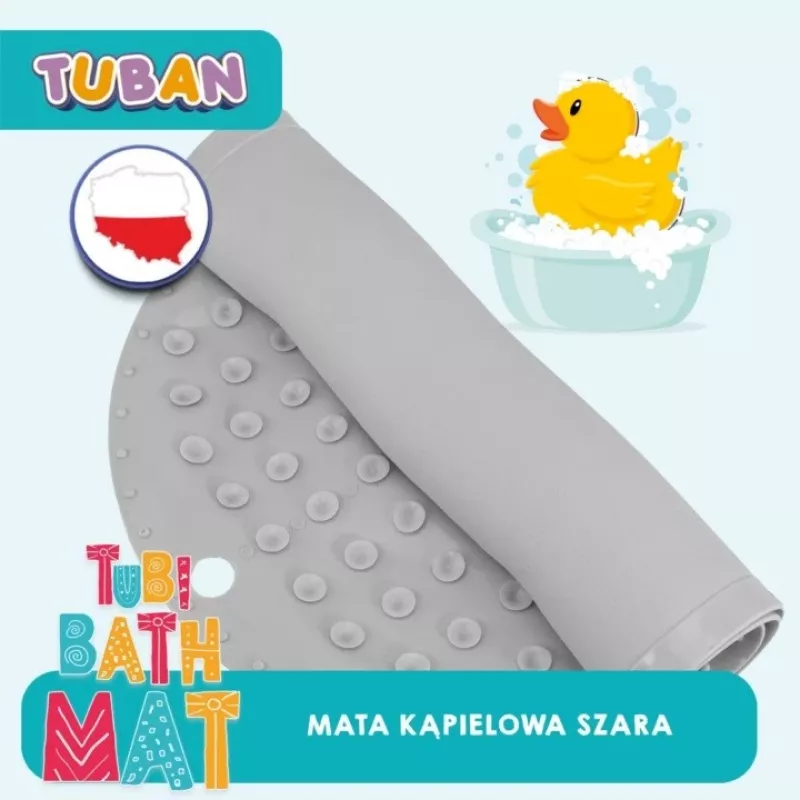 Mata antypoślizgowa do wanny szara