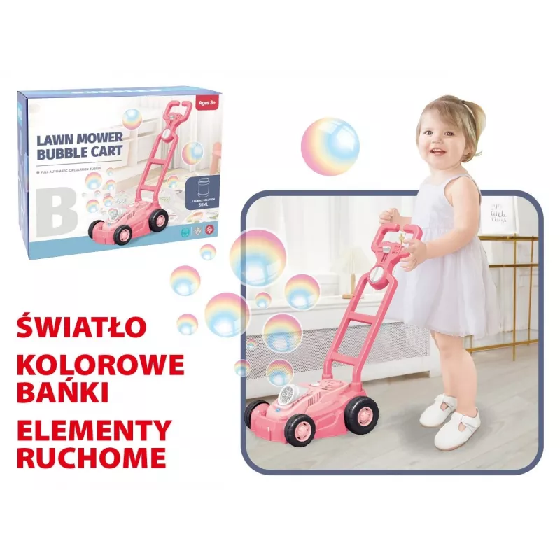 Różowa kosiarka do baniek