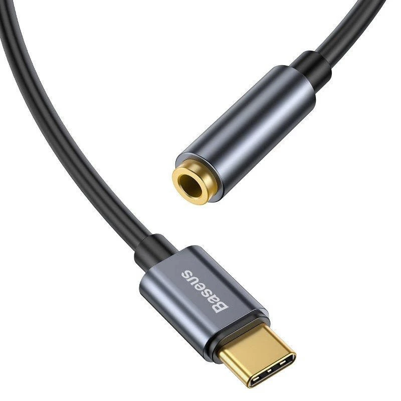 Baseus L54 Audio Adapter USB-C + mini jack 3,5mm (Czarny+Gray)