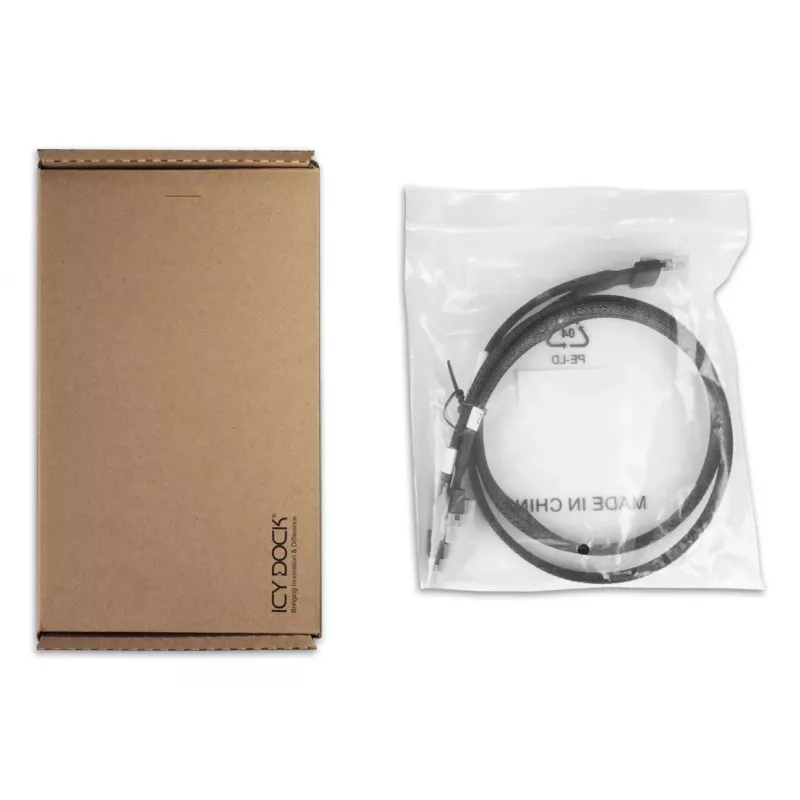 ICY DOCK - SlimSAS 8i SFF-8654 na 2x SlimSAS 4i SFF-8654 kabel - 0,5M