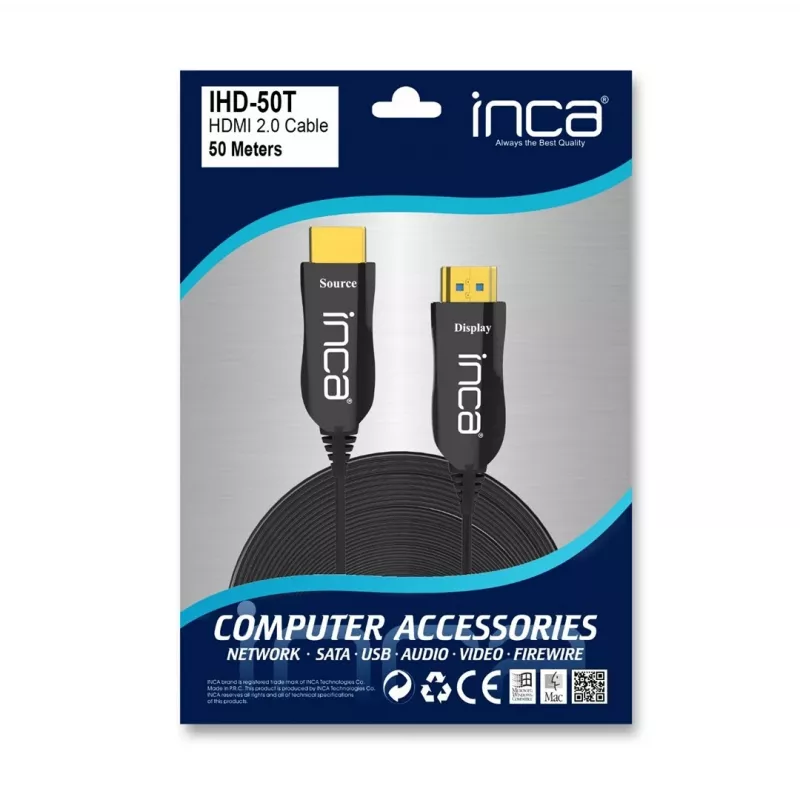 Cian Technology GmbH INCA kabel HDMI IHD-50T 2.0 Connection kabel 4K 30Hz 50m retail - Kabel - Cyfrowy/Wyświetlacz/Wideo