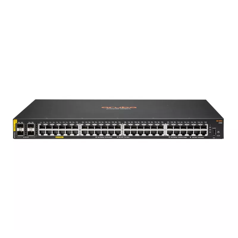 HPE Aruba Networking CX 6100 48G Class4 PoE 4SFP+ 740W Switch - Switch - L3 - zarządzalny - 48 x 10/100/1000 (PoE+)