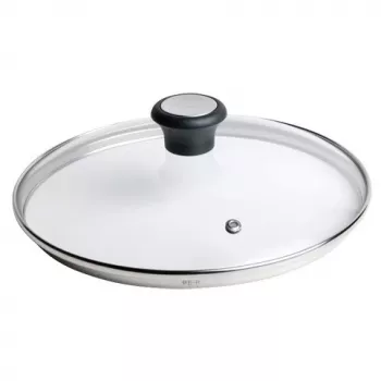 Tefal 28097612 pokrywka do patelni Okrągła, Czarna, Stal nierdzewna, Przezroczysta