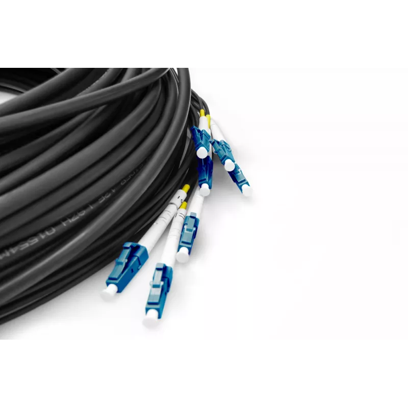 DIGITUS Vorkonfektionierter universeller Breakout-Glasfaserkabel, Singlemode OS2, 8 Fasern, LC/UPC - LC/UPC