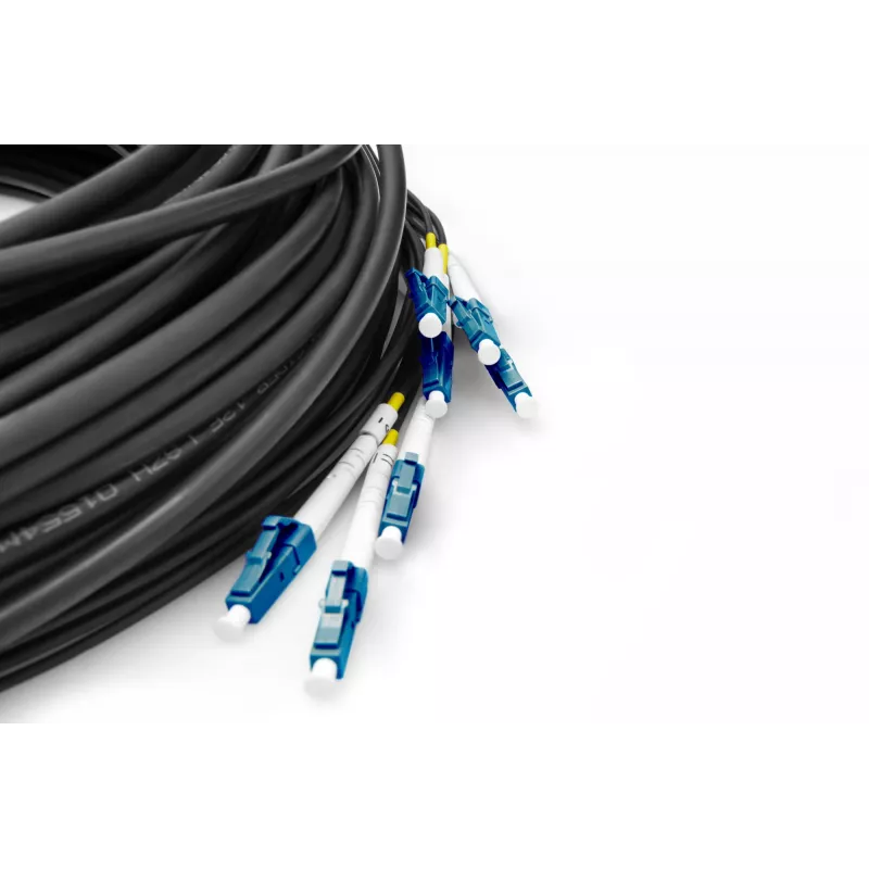 DIGITUS Vorkonfektionierter universeller Breakout-Glasfaserkabel, Singlemode OS2, 8 Fasern, LC/UPC - LC/UPC