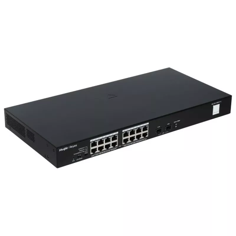 Reyee przełącznik 16-portowy 1000Mbps + 2 gigabitowe porty SFP, 16 portów obsługujących zasilanie PoE/PoE+ - Przełącznik - 1 Gb/s
