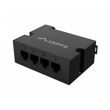 Przełącznik Lanberg DIN-FE4-AT-30W 1XIN 3X Out 100MB POE Extender Fast Ethernet Din Rail AT 30W