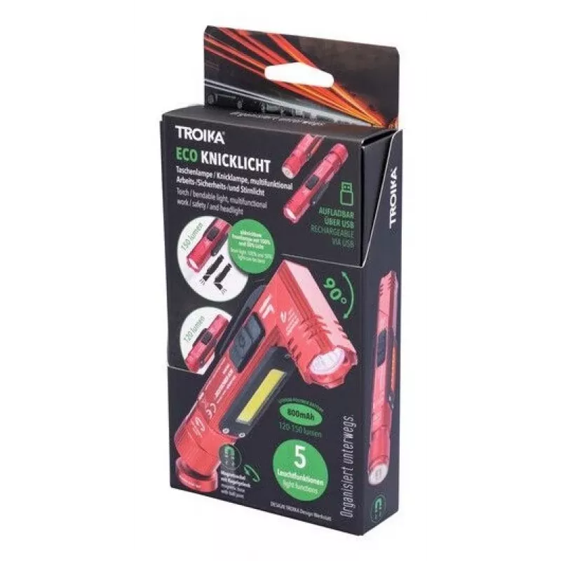 Latarka TROIKA ECO KNICKLICHT Czerwona (TOR55/RD)