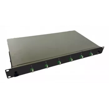 helos Światłowodowa skrzynka rozdzielcza 19 inch 6 x LC/APC Duplex OS2, spawana, czarna