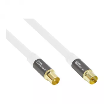 Kabel antenowy SmartFLEX, wtyk i gniazdo IEC/koncentryczne, pozłacane, poczwórnie ekranowany, skuteczność ekranowania 120 dB, biały, 1,5 m, Good Connections® (GC-M2042)
