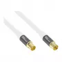 Kabel antenowy SmartFLEX, wtyk i gniazdo IEC/koncentryczne, pozłacane, poczwórnie ekranowany, skuteczność ekranowania 120 dB, biały, 1,5 m, Good Connections® (GC-M2042)