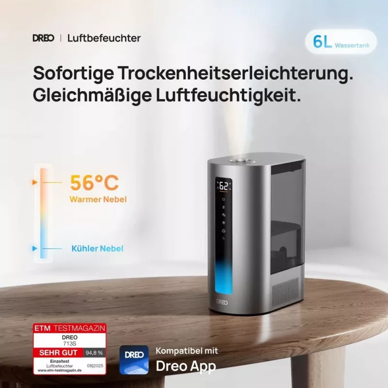 Dreo - Nawilżacz 813S, 6L, 48h, 813 - Smart