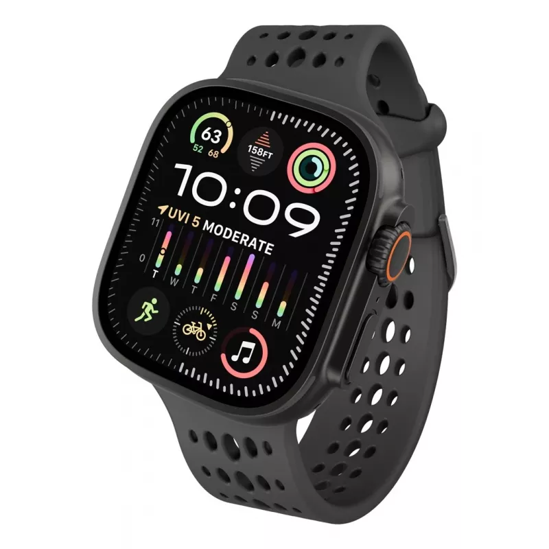 Pasek silikonowy Decoded Silicone Ares O — pasek silikonowy do Apple Watch 44/46/49 mm (czarny)