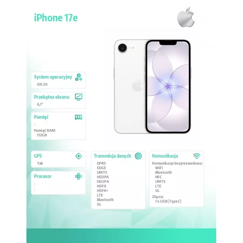 iPhone 17e 512GB Biały