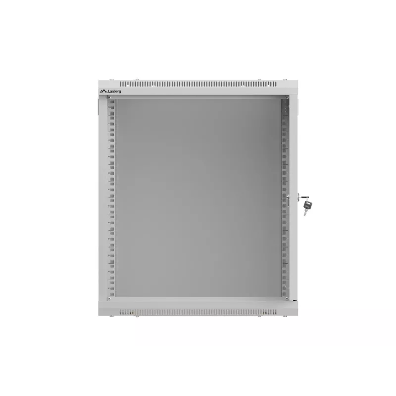 Szafa rack wisząca 19 cali 12U 540x350 szara drzwi szklane (płaska paczka)