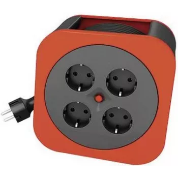 REV Cable box S - Verlängerungsrolle - Wechselstrom 230 V - 3000 Watt - Ausgangsanschlüsse: 4 (4 x Spannung) - 10,0m - Rot (0010012600)