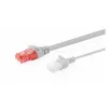 Cienki kabel krosowy CAT 6 U-UTP, 0,3 m, szary
