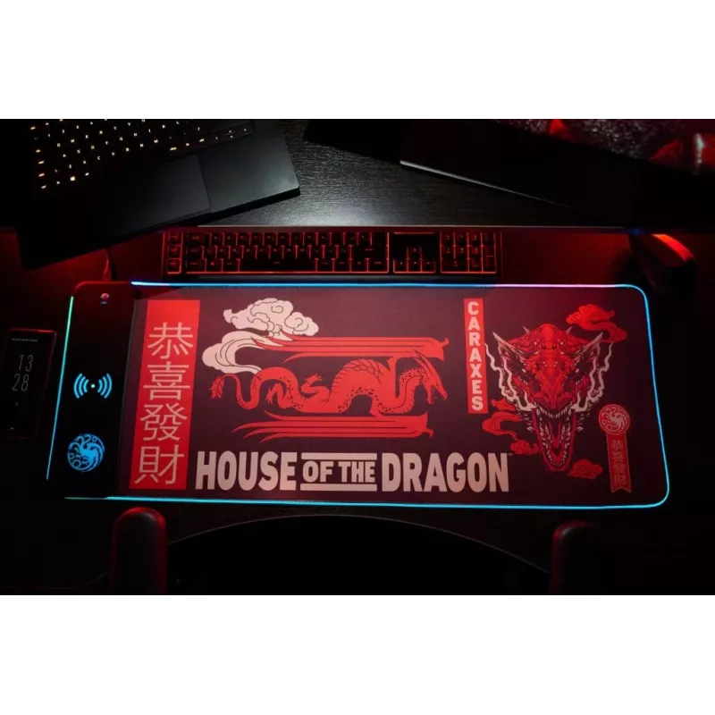 Podkładka pod mysz Numskull House of Dragons + ładowanie bezprzewodowe 30x80cm