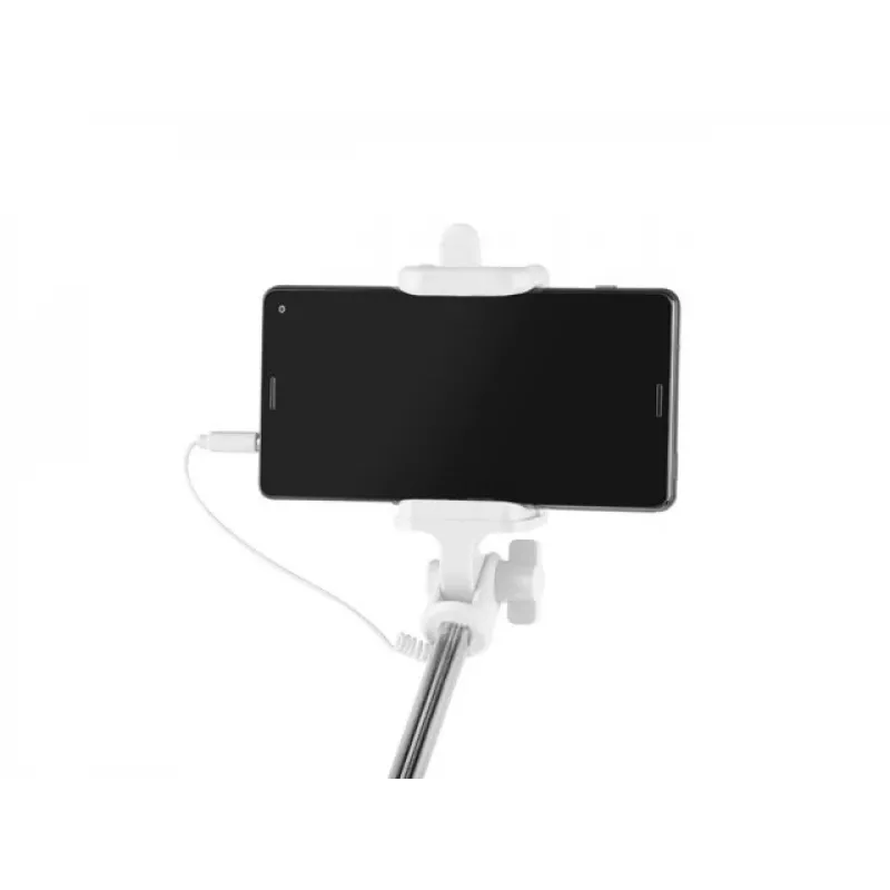 Selfie stick Monopod przewodowy biały
