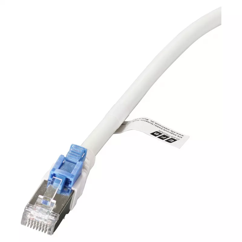 EFB RJ45 Patch kabel Cat.6A S/FTP LSZH BC AWG26 abschliebar wei 0,5m