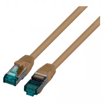 Kabel krosowy EFB RJ45 kat.6A S/FTP LSZH brązowy 0,15m