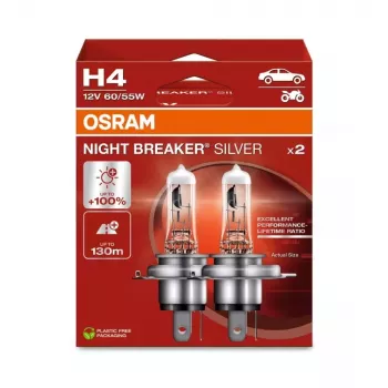 OSRAM NIGHT BREAKER srebrny H4 12 V 60/55 W, 2 szt.