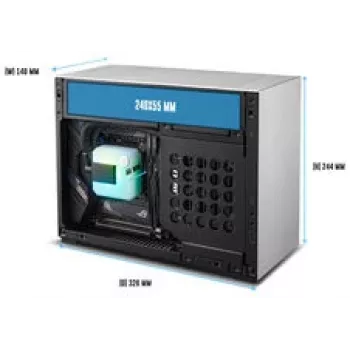 Lian Li x DAN Cases A4-H2O Obudowa PC, Mini-Obudowa, Mini-ITX, PCIe 5.0 Riser - Srebrna