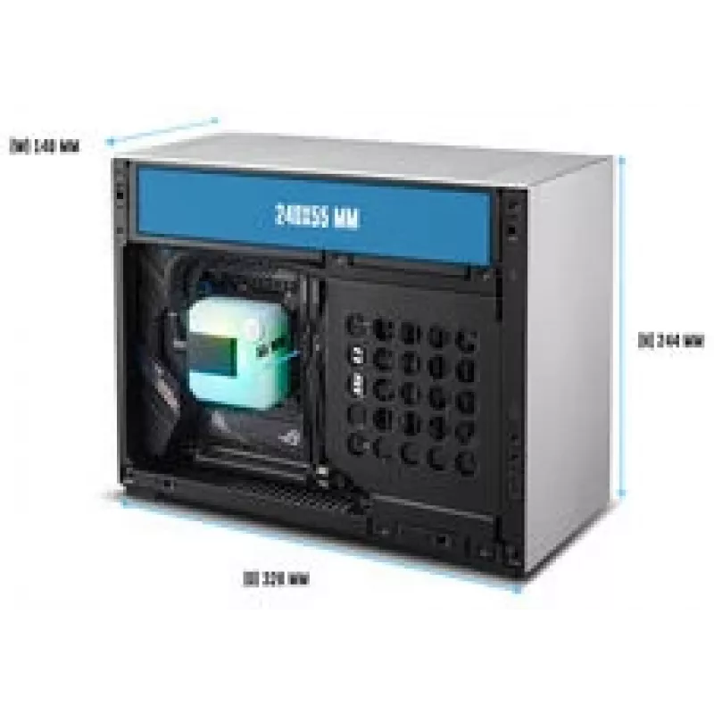 Lian Li x DAN Cases A4-H2O Obudowa PC, Mini-Obudowa, Mini-ITX, PCIe 5.0 Riser - Srebrna