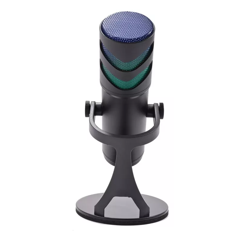 Mikrofon streamingowy Deltaco Gaming RGB czarny