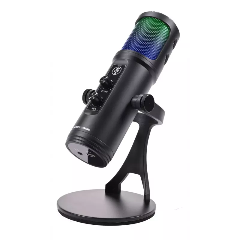 Mikrofon streamingowy Deltaco Gaming RGB czarny