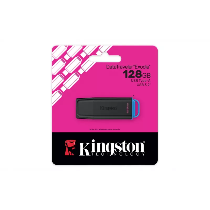 Kingston Technology DataTraveler 128GB Przenośny USB 3.2 Gen 1 Exodia Czarny/Niebieski