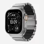 NOMAD Stratos Band - bransoleta tytanowa do Apple Watch 49mm z FKM (tytan naturalny, czarny FKM)