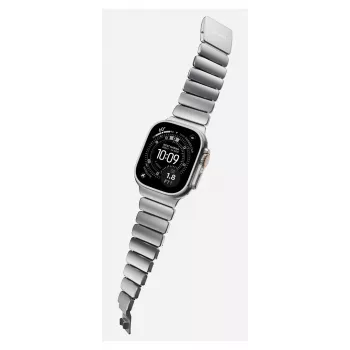 NOMAD Stratos Band - bransoleta tytanowa do Apple Watch 49mm z FKM (tytan naturalny, czarny FKM)