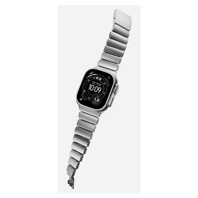 NOMAD Stratos Band - bransoleta tytanowa do Apple Watch 49mm z FKM (tytan naturalny, czarny FKM)