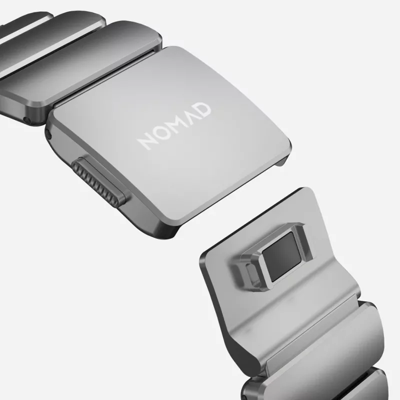 NOMAD Stratos Band - bransoleta tytanowa do Apple Watch 49mm z FKM (tytan naturalny, czarny FKM)