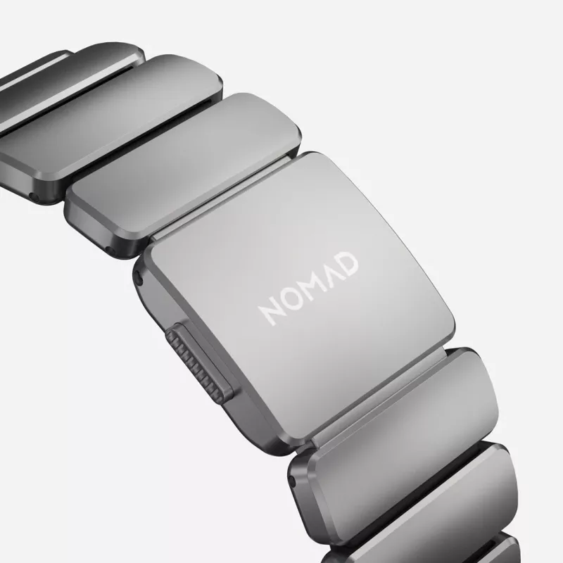 NOMAD Stratos Band - bransoleta tytanowa do Apple Watch 49mm z FKM (tytan naturalny, czarny FKM)