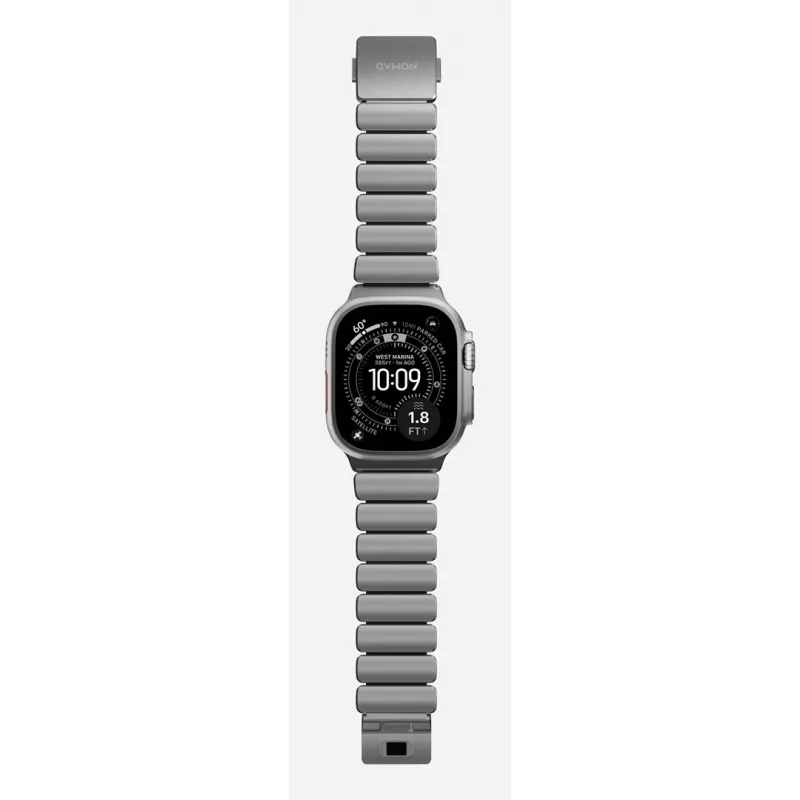 NOMAD Stratos Band - bransoleta tytanowa do Apple Watch 49mm z FKM (tytan naturalny, czarny FKM)