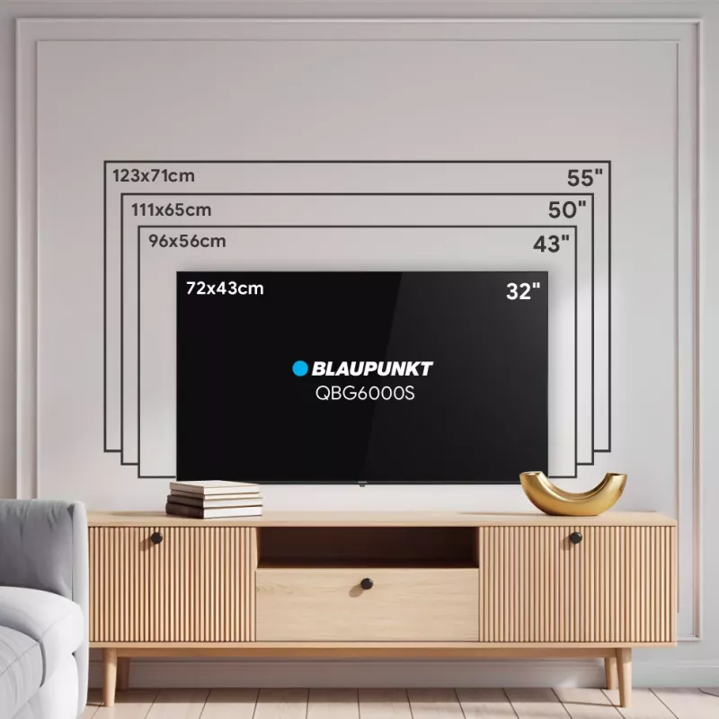 Telewizor Blaupunkt QLED | 32QBG6000S | 32 cale | Smart TV | Google TV | Czarny