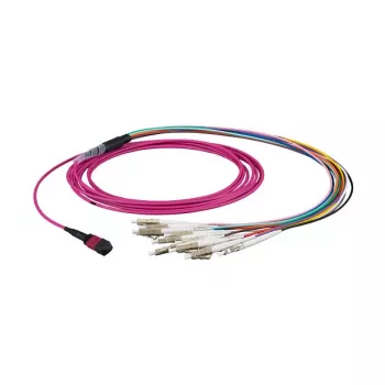 Światłowodowy kabel krosowy MTP-F/LC 12-włóknowy OM5 LSZH limonkowy, 7,5 m — EFB Elektronik