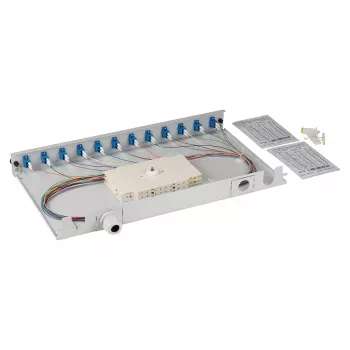 Skrzynka rozdzielcza światłowodowa EFB Elektronik BA71921L24, LC 9/125µm OS2, 24 rozdzielone pigtaile, 12 sprzęgaczy, wysuwana