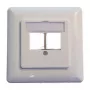 EFB Elektronik 2‑Port Keystone Frame Set ET-25091 — proste gniazdo DIN49075, RAL9003 biały, ramka 80×80 mm z płytką centralną 50×50 mm