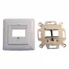 EFB Elektronik 2‑Port Keystone Frame Set ET-25091 — proste gniazdo DIN49075, RAL9003 biały, ramka 80×80 mm z płytką centralną 50×50 mm