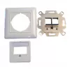 EFB Elektronik 2‑Port Keystone Frame Set ET-25091 — proste gniazdo DIN49075, RAL9003 biały, ramka 80×80 mm z płytką centralną 50×50 mm