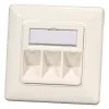 EFB Elektronik 2‑Port Keystone Frame Set ET-25091 — proste gniazdo DIN49075, RAL9003 biały, ramka 80×80 mm z płytką centralną 50×50 mm