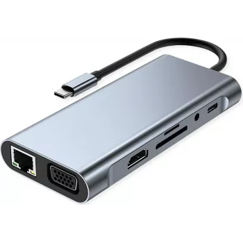 Stacja dokująca VALUE USB C 11-w-1, 4K30 1x(HDMI/VGA/GbE), USB(3xA,1xC,1xC PD) (12.99.1143)
