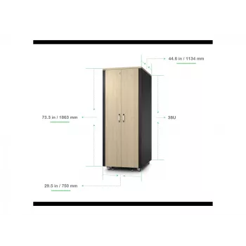 APC NetShelter - Szafa (pozioma) - dźwiękoszczelna - AC 230 V - klon - 38U - 48,3 cm (19 cali)
